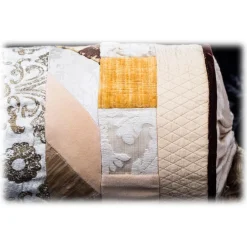 Venetian Reflections by Nicolao Furnishings-Nicolao Atelier - Cylinder Cushion - Velvet and Silk - Pillow - Made in Italy - Luxury Exclusive Collection - Avvenice
