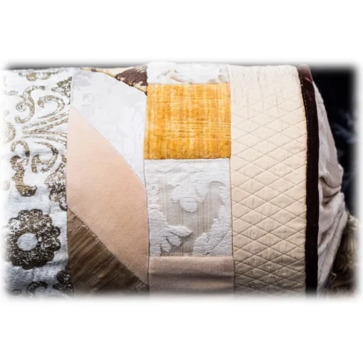 Venetian Reflections by Nicolao Furnishings-Nicolao Atelier - Cylinder Cushion - Velvet and Silk - Pillow - Made in Italy - Luxury Exclusive Collection - Avvenice