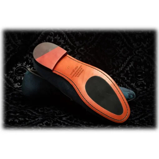 Venetian Reflections by Nicolao Slippers-Nicolao Atelier - Damask Slipper Shoe - Light Blue Color Man - Shoe - Made in Italy - Luxury Exclusive Collection - Avvenice