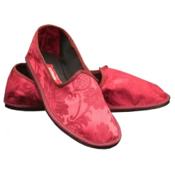 Venetian Reflections by Nicolao Shoes-Nicolao Atelier - Furlana Slipper in Red Damask - Woman - Shoe - Made in Italy - Luxury Exclusive Collection - Avvenice