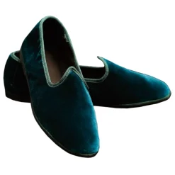 Venetian Reflections by Nicolao Slippers-Nicolao Atelier - Furlana Slipper Venezia in Velvet - Ottanio - Shoe - Made in Italy - Luxury Exclusive Collection - Avvenice