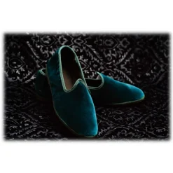 Venetian Reflections by Nicolao Slippers-Nicolao Atelier - Furlana Slipper Venezia in Velvet - Ottanio - Shoe - Made in Italy - Luxury Exclusive Collection - Avvenice