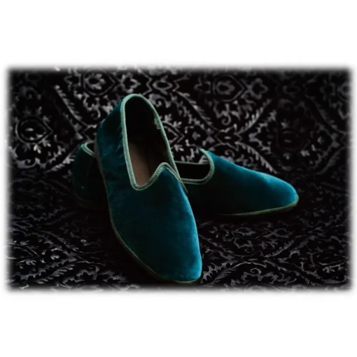 Venetian Reflections by Nicolao Slippers-Nicolao Atelier - Furlana Slipper Venezia in Velvet - Ottanio - Shoe - Made in Italy - Luxury Exclusive Collection - Avvenice