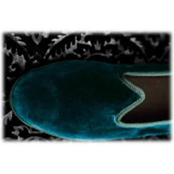 Venetian Reflections by Nicolao Slippers-Nicolao Atelier - Furlana Slipper Venezia in Velvet - Ottanio - Shoe - Made in Italy - Luxury Exclusive Collection - Avvenice