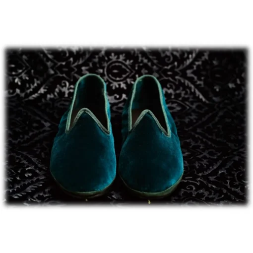 Venetian Reflections by Nicolao Slippers-Nicolao Atelier - Furlana Slipper Venezia in Velvet - Ottanio - Shoe - Made in Italy - Luxury Exclusive Collection - Avvenice