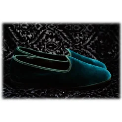 Venetian Reflections by Nicolao Slippers-Nicolao Atelier - Furlana Slipper Venezia in Velvet - Ottanio - Shoe - Made in Italy - Luxury Exclusive Collection - Avvenice