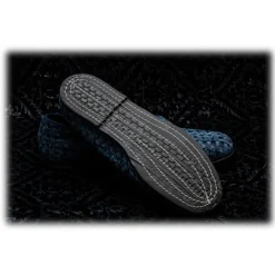 Venetian Reflections by Nicolao Slippers-Nicolao Atelier - Furlana Slipper in Velvet - Blue Color Man - Shoe - Made in Italy - Luxury Exclusive Collection - Avvenice