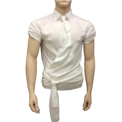Venetian Reflections by Nicolao Shirts|Dresses-Nicolao Atelier - Men's Shirt with Asymmetrical Cut - Shirt - Made in Italy - Luxury Exclusive Collection - Avvenice
