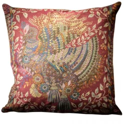 Venetian Reflections by Nicolao Furnishings-Nicolao Atelier - Rubelli Silk Cushion - Peacock Motif - Pillow - Made in Italy - Luxury Exclusive Collection - Avvenice