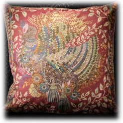 Venetian Reflections by Nicolao Furnishings-Nicolao Atelier - Rubelli Silk Cushion - Peacock Motif - Pillow - Made in Italy - Luxury Exclusive Collection - Avvenice