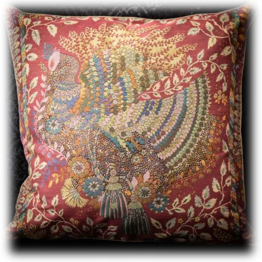 Venetian Reflections by Nicolao Furnishings-Nicolao Atelier - Rubelli Silk Cushion - Peacock Motif - Pillow - Made in Italy - Luxury Exclusive Collection - Avvenice