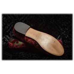 Venetian Reflections by Nicolao Slippers-Nicolao Atelier - Silk Velvet Brocade Slipper - Bordeaux Woman - Shoe - Made in Italy - Luxury Exclusive Collection - Avvenice