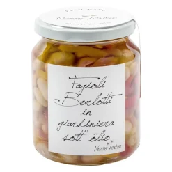 Nonno Andrea Preserved Foods-- Borlotti Pinto Beans Giardiniera in Oil - Marinated Vegetables Organic - Avvenice