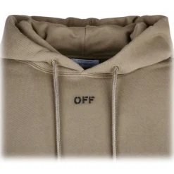 Off-White Sweatshirts-- Beige and Black Cotton Stitch Skate Hoodie - Exclusive Luxury Collection - Avvenice