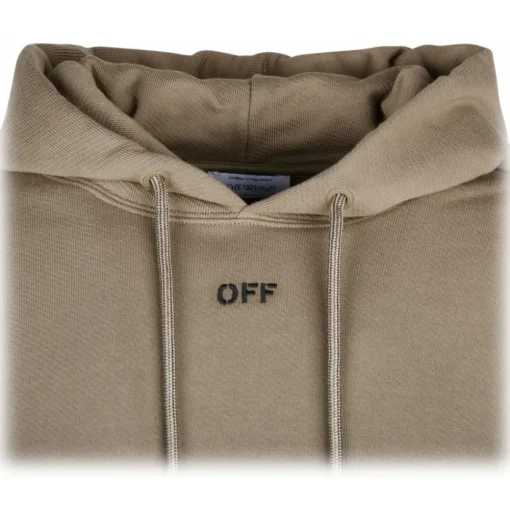 Off-White Sweatshirts-- Beige and Black Cotton Stitch Skate Hoodie - Exclusive Luxury Collection - Avvenice