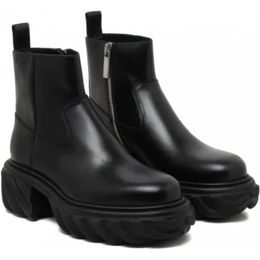 Off-White Shoes-- Black Exploration Motor Boots - Exclusive Luxury Collection - Avvenice