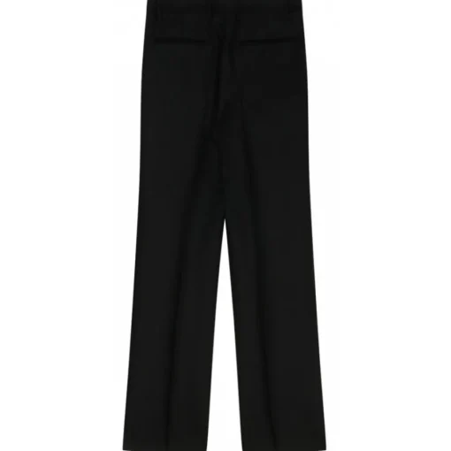Off-White Trousers-- Black Virgin Wool Tailored Trousers - Exclusive Luxury Collection - Avvenice