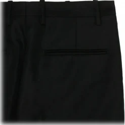 Off-White Trousers-- Black Virgin Wool Tailored Trousers - Exclusive Luxury Collection - Avvenice