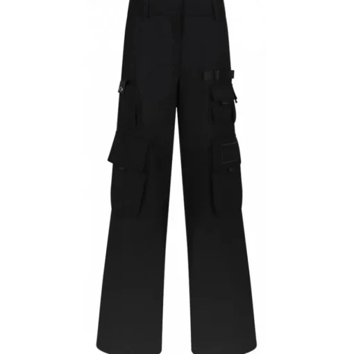 Off-White Trousers-- Black Wo Gab Toybox Cargo Trousers - Exclusive Luxury Collection - Avvenice