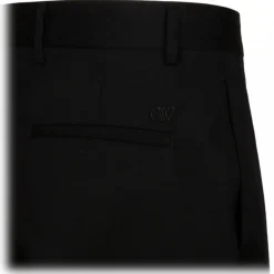 Off-White Trousers-- Black Wool Trousers - Exclusive Luxury Collection - Avvenice