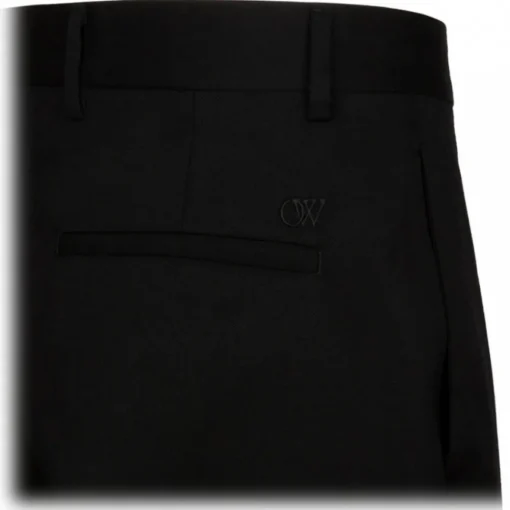 Off-White Trousers-- Black Wool Trousers - Exclusive Luxury Collection - Avvenice