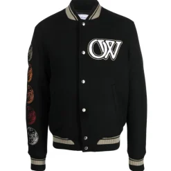 Off-White Jackets-- Moon Phase Varsity Bomber Jacket - Exclusive Luxury Collection - Avvenice