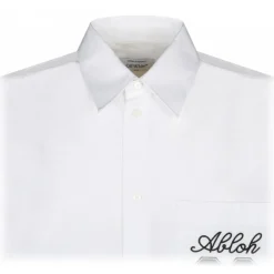 Off-White T-shirt-- White and Black Logo Embroidered Shirt - Exclusive Luxury Collection - Avvenice