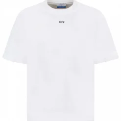Off-White T-shirt-- White Logo Print T-Shirt - Exclusive Luxury Collection - Avvenice