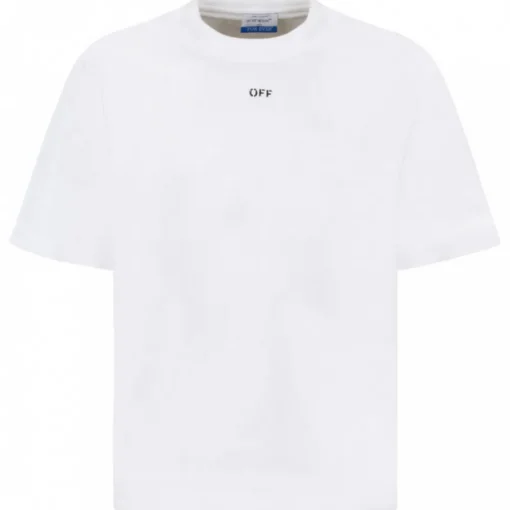 Off-White T-shirt-- White Logo Print T-Shirt - Exclusive Luxury Collection - Avvenice