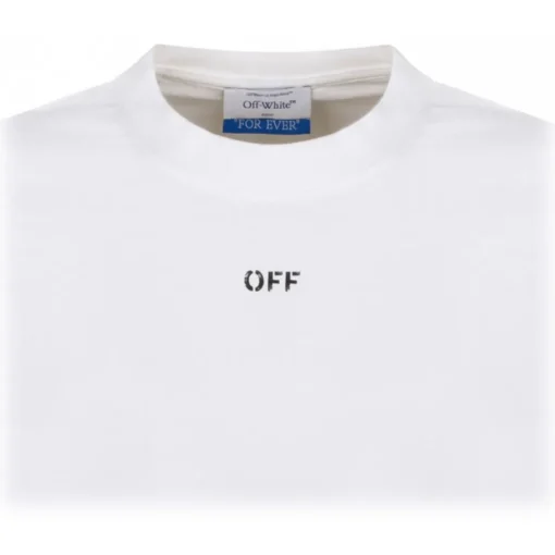 Off-White T-shirt-- White Logo Print T-Shirt - Exclusive Luxury Collection - Avvenice