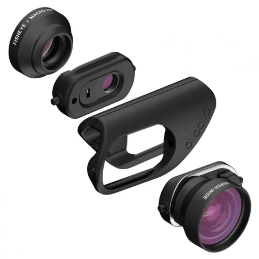 Olloclip Photo & Video-- Core Lens Set - Black Lens / Black Clip - iPhone 8 / 7 / 8 Plus / 7 Plus - Fisheye Wide-Angle Macro 15X - Lens Set - Avvenice