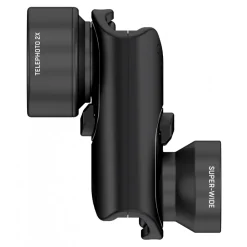 Olloclip Photo & Video-- Vista Lens Set - Black Lens / Black Clip - iPhone 8 / 7 / 8 Plus / 7 Plus - Telephoto and Super-Wide - Lens Set - Avvenice