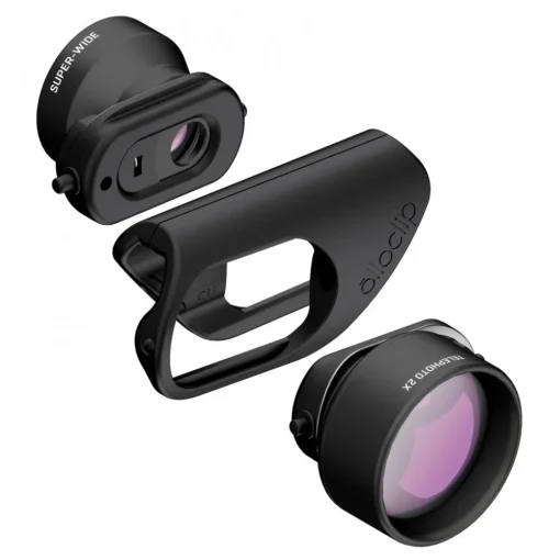 Olloclip Photo & Video-- Vista Lens Set - Black Lens / Black Clip - iPhone 8 / 7 / 8 Plus / 7 Plus - Telephoto and Super-Wide - Lens Set - Avvenice