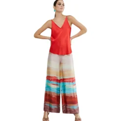 Ottod'Ame Trousers-Ottod'Ame - Abstract Patterned Wide Leg Trousers - Multicolour - Trousers - Luxury Exclusive Collection - Avvenice