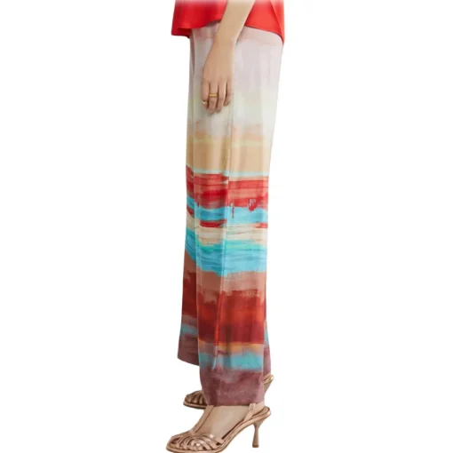 Ottod'Ame Trousers-Ottod'Ame - Abstract Patterned Wide Leg Trousers - Multicolour - Trousers - Luxury Exclusive Collection - Avvenice