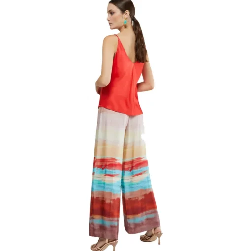 Ottod'Ame Trousers-Ottod'Ame - Abstract Patterned Wide Leg Trousers - Multicolour - Trousers - Luxury Exclusive Collection - Avvenice