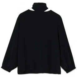 Ottod'Ame Shirts-Ottod'Ame - Blouse with Neck Sash Detail - Black - Shirt - Luxury Exclusive Collection - Avvenice