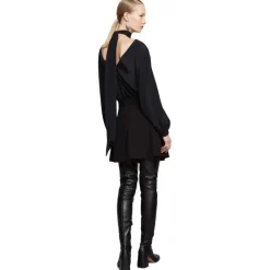 Ottod'Ame Shirts-Ottod'Ame - Blouse with Neck Sash Detail - Black - Shirt - Luxury Exclusive Collection - Avvenice