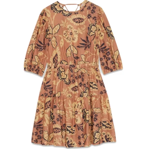Ottod'Ame Dresses-Ottod'Ame - Cotton Flower Print Dress - Orange - Dresses - Luxury Exclusive Collection - Avvenice