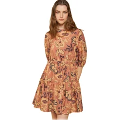 Ottod'Ame Dresses-Ottod'Ame - Cotton Flower Print Dress - Orange - Dresses - Luxury Exclusive Collection - Avvenice