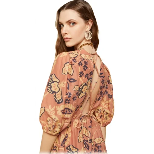 Ottod'Ame Dresses-Ottod'Ame - Cotton Flower Print Dress - Orange - Dresses - Luxury Exclusive Collection - Avvenice
