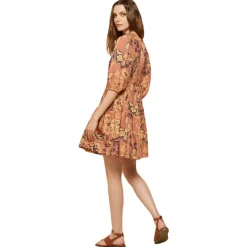 Ottod'Ame Dresses-Ottod'Ame - Cotton Flower Print Dress - Orange - Dresses - Luxury Exclusive Collection - Avvenice
