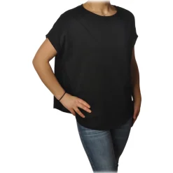 Ottod'Ame T-shirt-Ottod'Ame - Cotton T-Shirt with Short Sleeves - Black - T-Shirt - Luxury Exclusive Collection - Avvenice