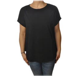 Ottod'Ame T-shirt-Ottod'Ame - Cotton T-Shirt with Short Sleeves - Black - T-Shirt - Luxury Exclusive Collection - Avvenice
