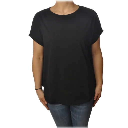 Ottod'Ame T-shirt-Ottod'Ame - Cotton T-Shirt with Short Sleeves - Black - T-Shirt - Luxury Exclusive Collection - Avvenice
