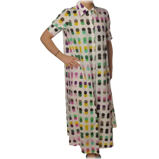 Ottod'Ame Dresses-Ottod'Ame - Dress in Polka Dot Pattern - White - Dresses - Luxury Exclusive Collection - Avvenice
