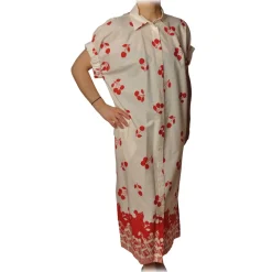 Ottod'Ame Dresses-Ottod'Ame - Dress With Cherry Pattern - White - Dresses - Luxury Exclusive Collection - Avvenice