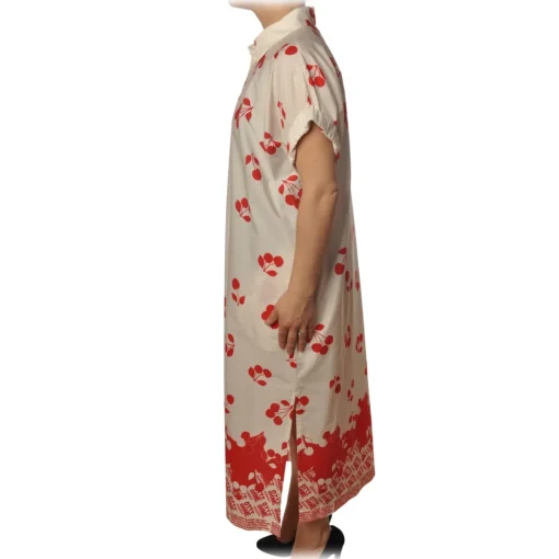 Ottod'Ame Dresses-Ottod'Ame - Dress With Cherry Pattern - White - Dresses - Luxury Exclusive Collection - Avvenice