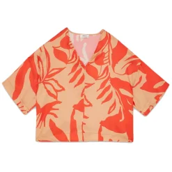 Ottod'Ame Shirts-Ottod'Ame - Floral Patterned Viscose Shirt - Beige/Red - Shirt - Luxury Exclusive Collection - Avvenice