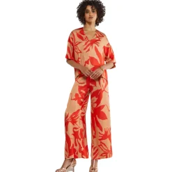 Ottod'Ame Shirts-Ottod'Ame - Floral Patterned Viscose Shirt - Beige/Red - Shirt - Luxury Exclusive Collection - Avvenice